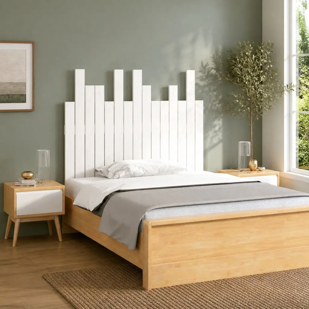 White Wall Mounted Headboard 95.5cm