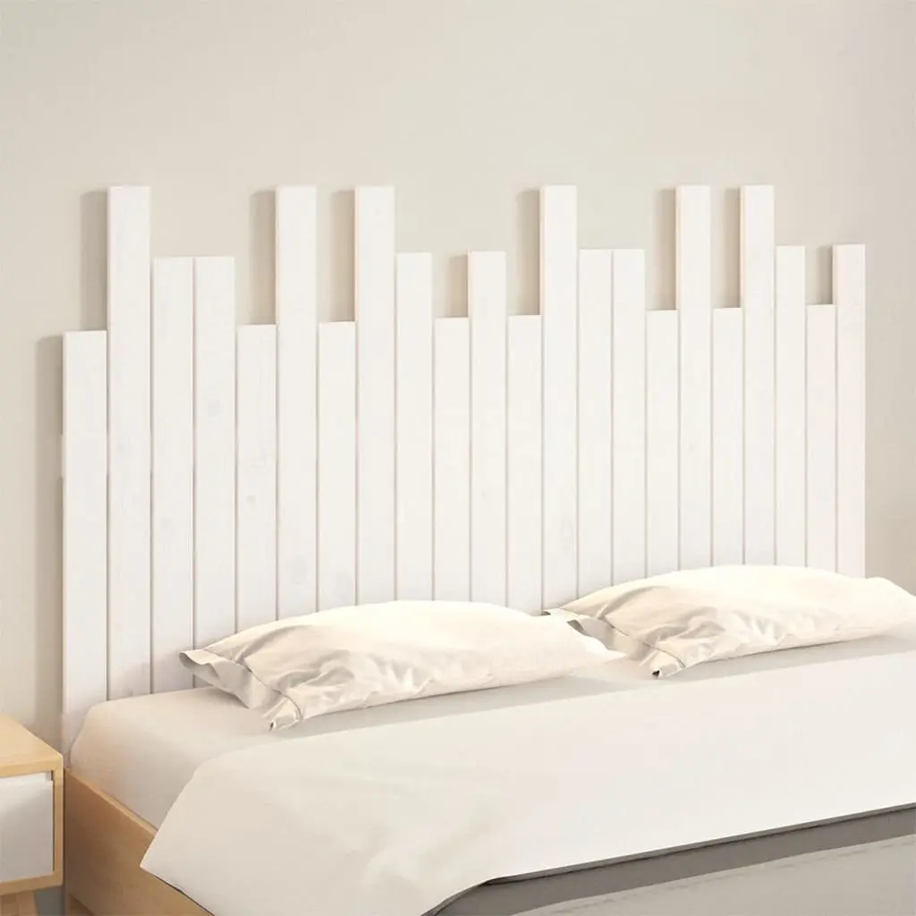 Wall Headboard 140cm Solid Pine Wood Bedroom Mount White Slat Design
