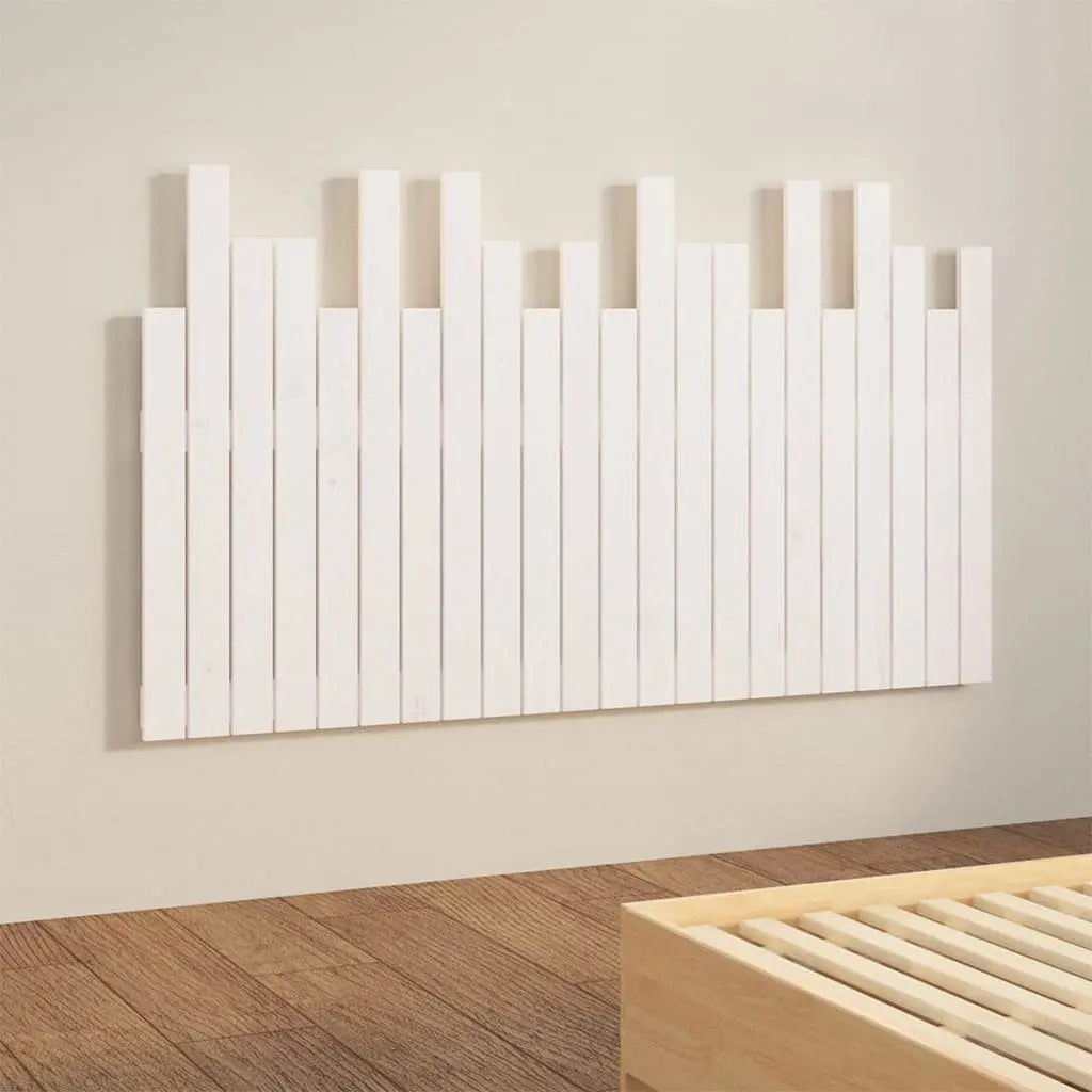 Wall Headboard 140cm Solid Pine Wood Bedroom Mount White Slat Design