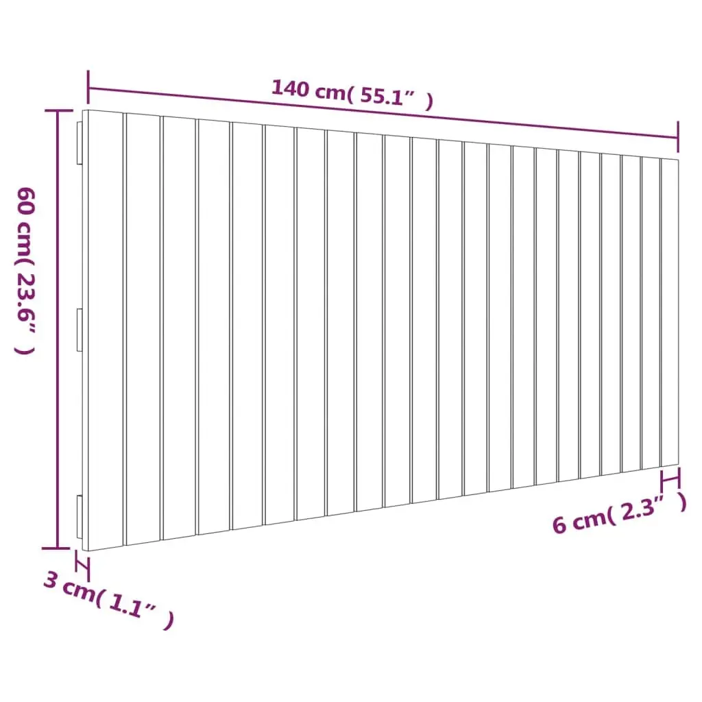 Wall Headboard White 140cm Solid Wood Pine Bedroom Bed Head Board Mount
