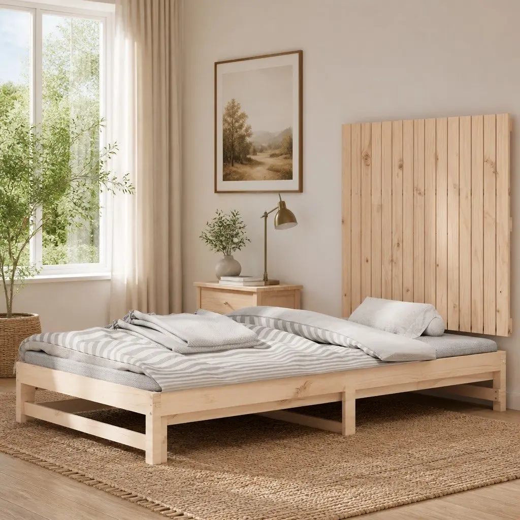 Wall Headboard in Solid Pine Wood