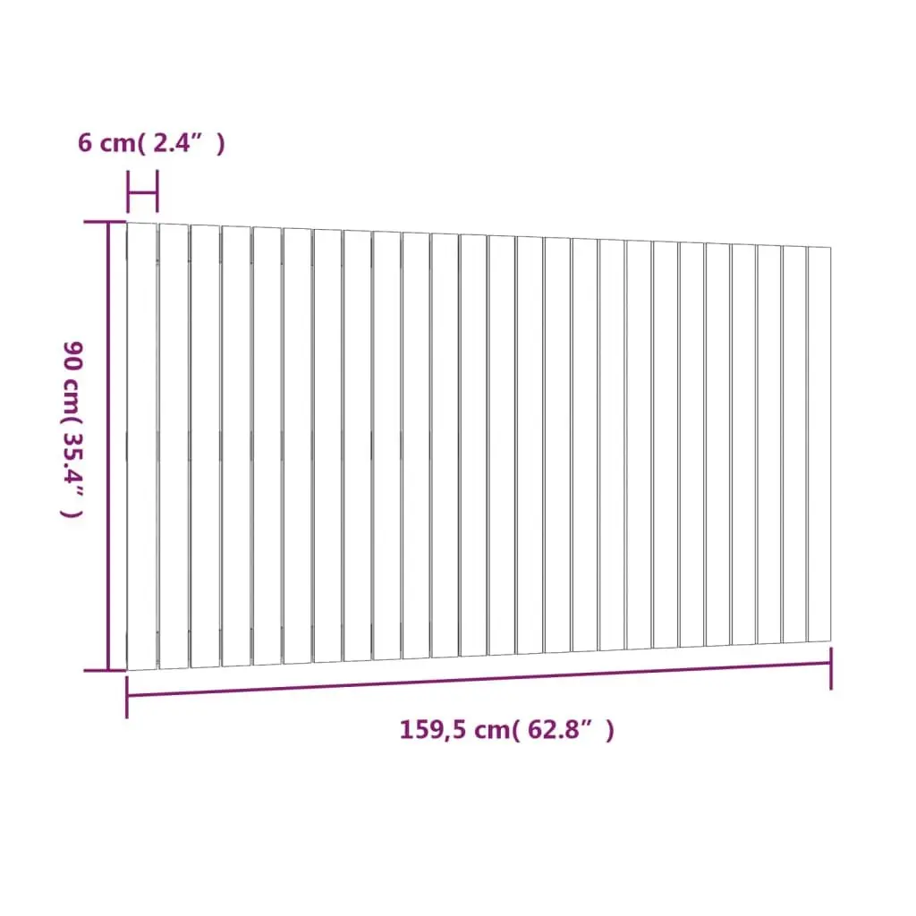Wall Mounted Headboard 159.5cm Solid Pine Wood Bedroom Bed Header Back Support