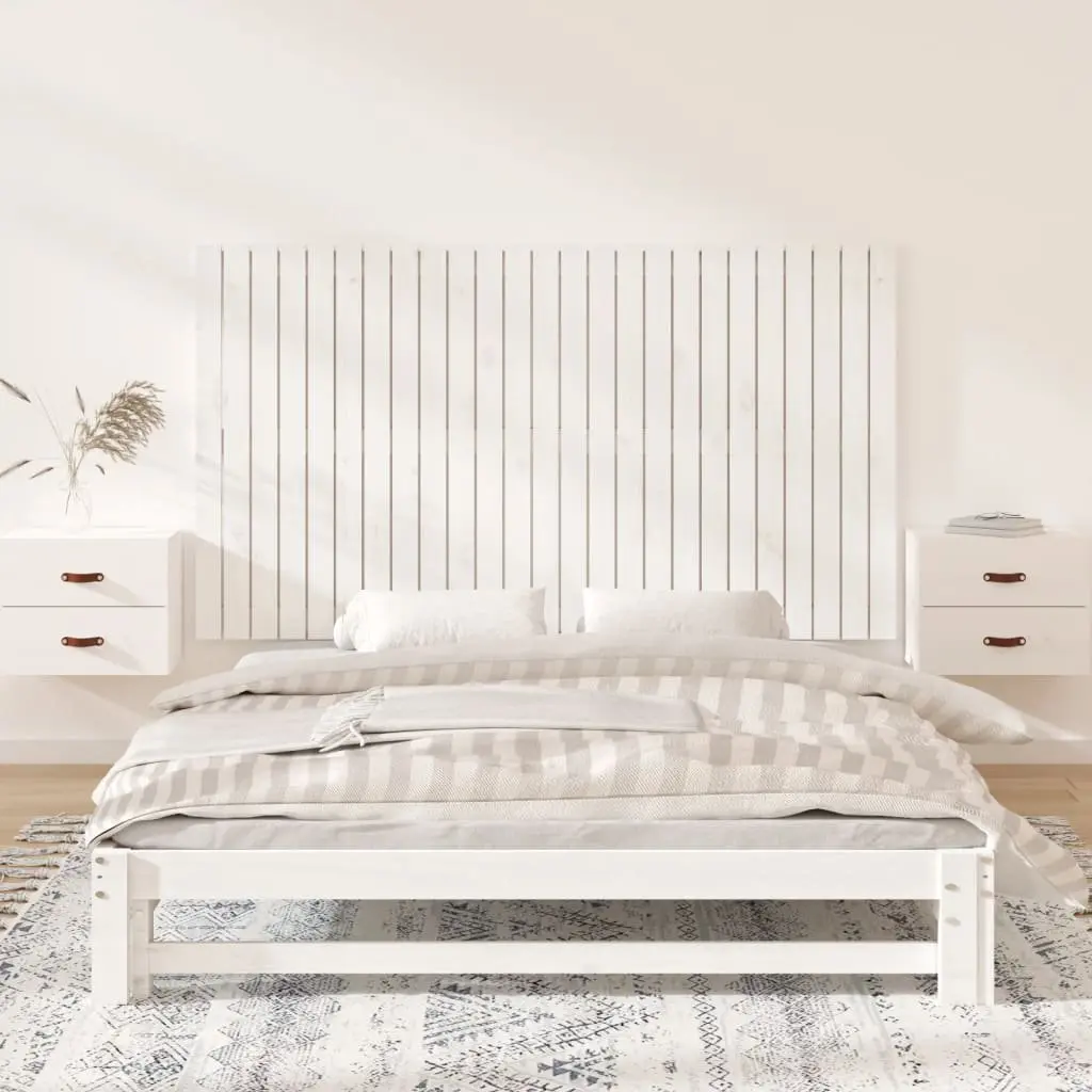 Wall Mounted Headboard Solid Pine Wood White 159.5cm for Bedroom