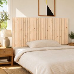Wall Headboard 185cm Solid Pine Wood Bedroom Bed Mount Brown