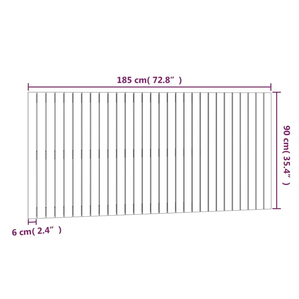 Wall Headboard 185cm Solid Pine Wood Bedroom Bed Mount Brown