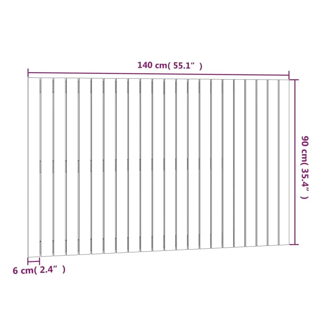 Wall Headboard White 140cm Solid Wood Pine Backrest Support