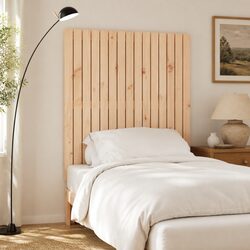 Wall Mounted Headboard 95.5cm Solid Pine Wood Bedroom Brown