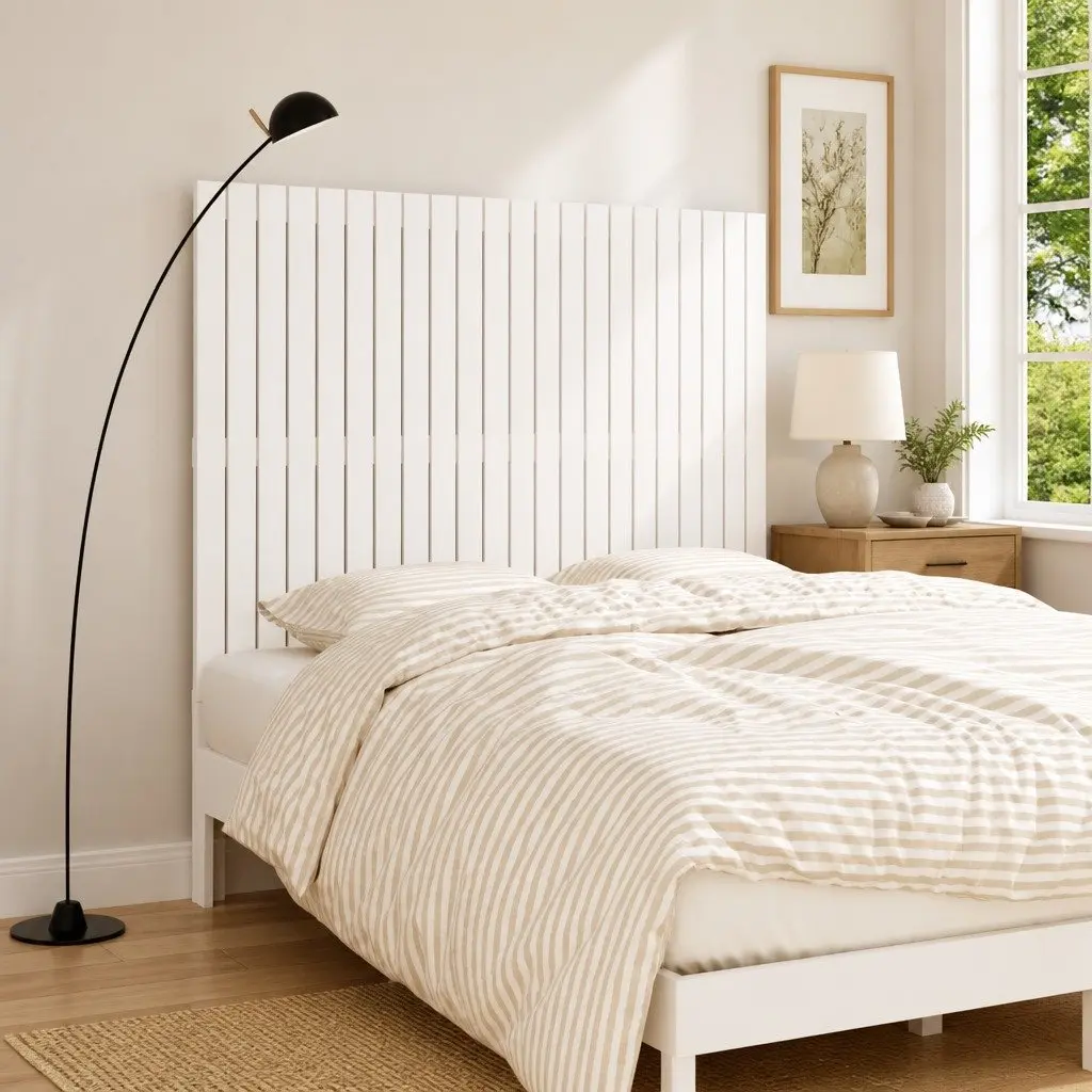 Wall Headboard White 140cm Solid Pine Wood Bedroom Bed Header Back Support