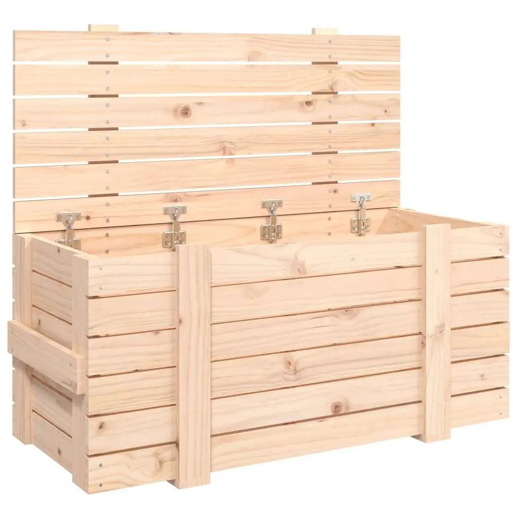 Wooden Storage Box Brown 91x40.5x42cm Solid Pine Home Organisation Chest