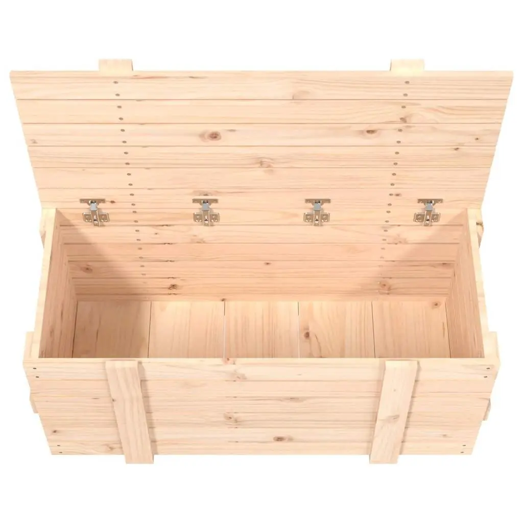 Wooden Storage Box Brown 91x40.5x42cm Solid Pine Home Organisation Chest