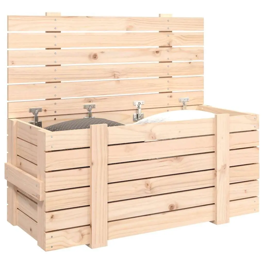 Wooden Storage Box Brown 91x40.5x42cm Solid Pine Home Organisation Chest