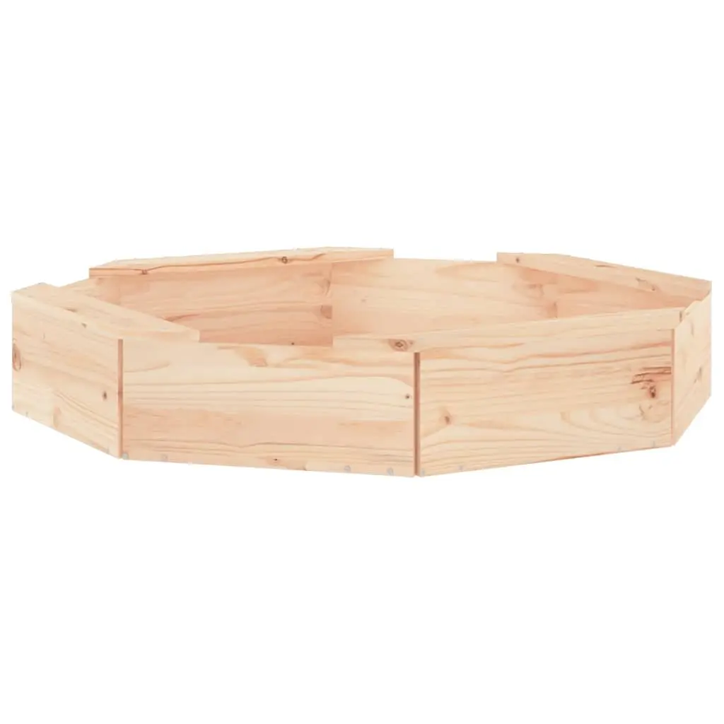 Wooden Sandbox Brown Octagon 4 Seats Integrated Seating Outdoor Sand Play Pit