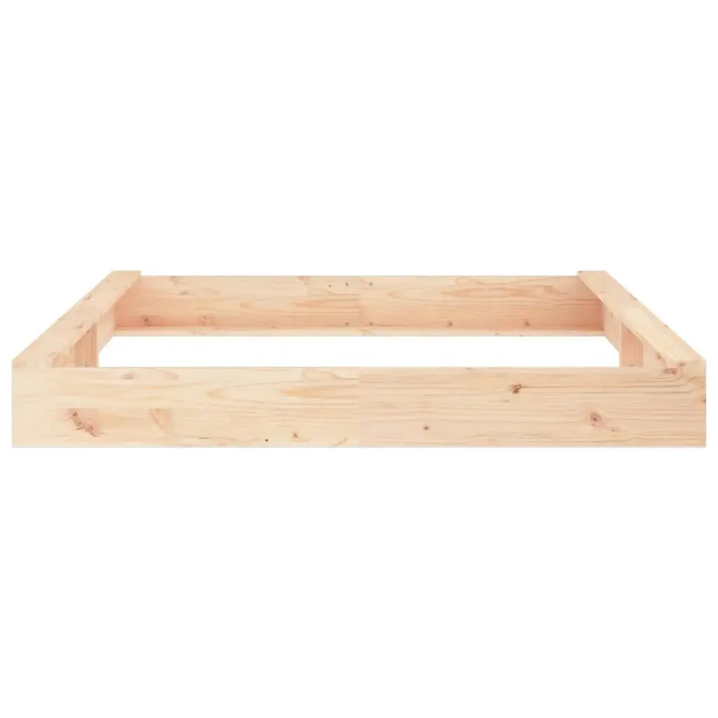 Wooden Sandbox with Seats Square Solid Pine Wood Outdoor Play Equipment