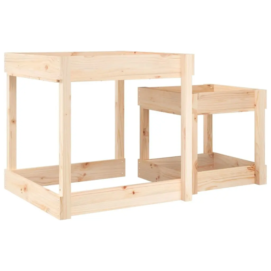 Wooden Sand Tables Natural Pine 2 Piece Solid Pine Wood Kids Outdoor Play Sensory Activity