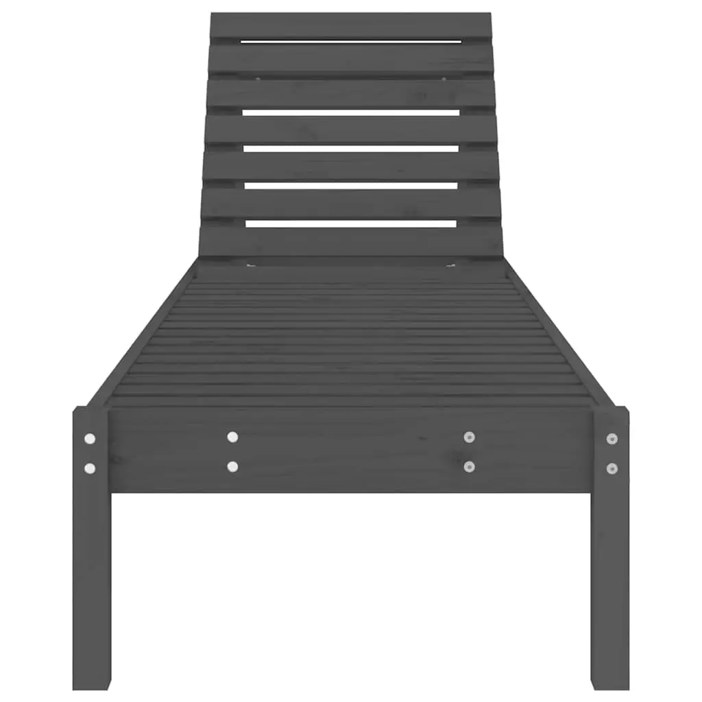 Sun Loungers 2 pcs Grey Adjustable Backrest Outdoor Garden Patio Lounger Chairs