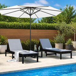 Relax Comfortably: 2-Piece Black Outdoor Loungers Set