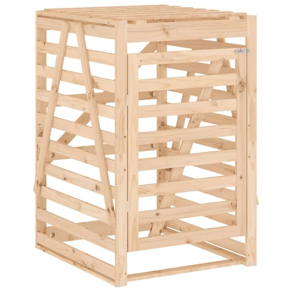Wheelie Bin Storage Brown Solid Pine Wood Garden Waste Container Enclosure