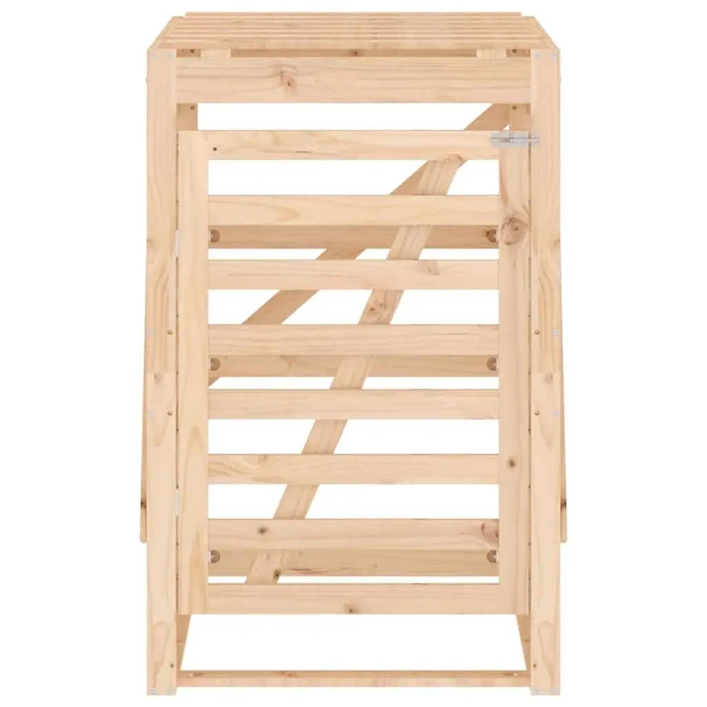 Wheelie Bin Storage Brown Solid Pine Wood Garden Waste Container Enclosure