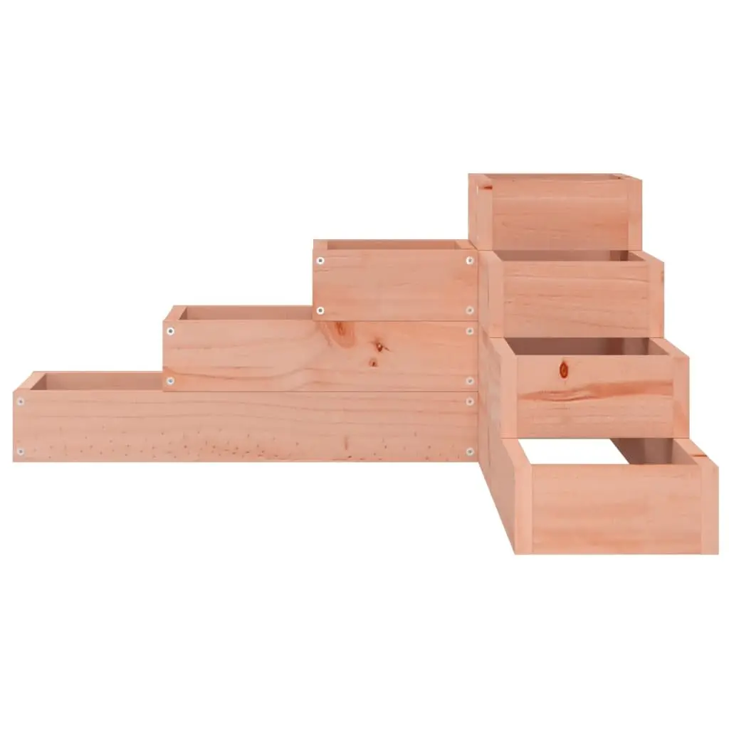4-Tier Wooden Garden Planter Corner L-Shape Outdoor Raised Bed Flower Pot Box