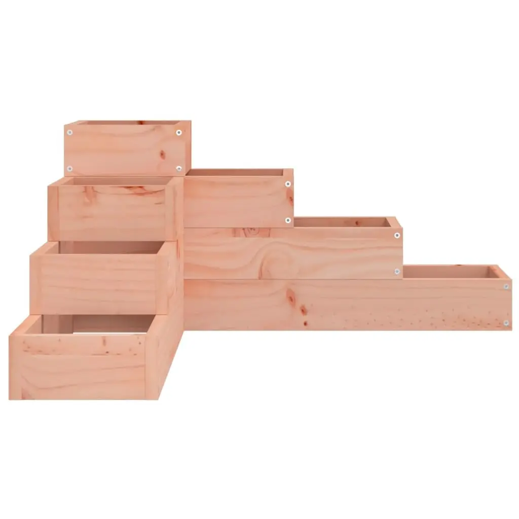 4-Tier Wooden Garden Planter Corner L-Shape Outdoor Raised Bed Flower Pot Box