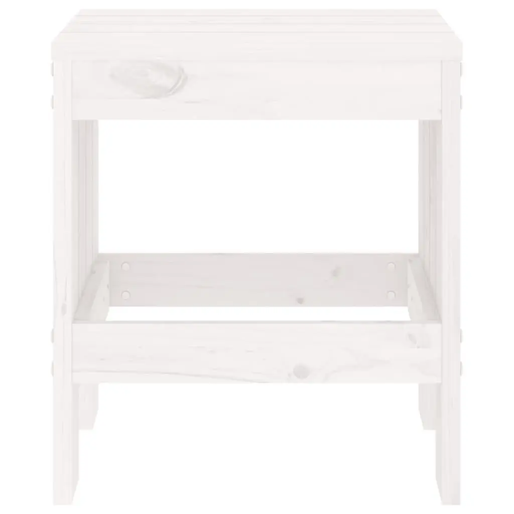 White Garden Stools in Solid Pine Wood