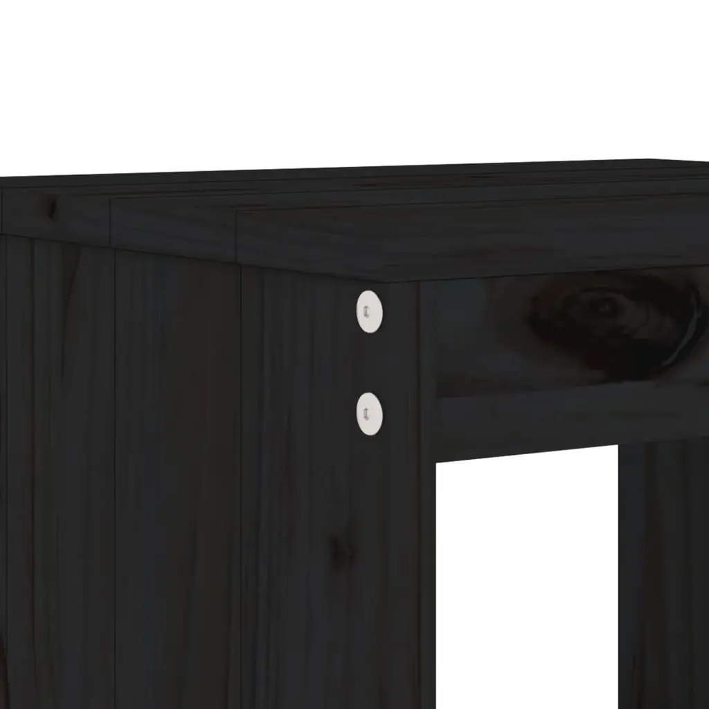 Bar Stools Black Solid Pine Wood 40x36x75 cm Outdoor Patio Balcony 2 Piece