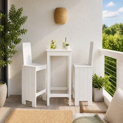 Set of 2 White Wooden Bar Stools for Comfort and Style