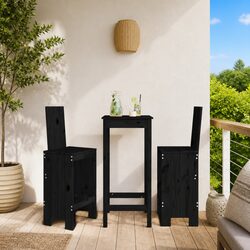 Compact Black Bar Stools - Essential Outdoor Seating