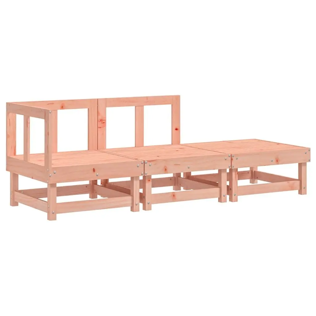 3 Piece Outdoor Garden Lounge Set Solid Wood Sectional Sofa Patio Furniture