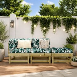 Concise 3-Piece Modular Outdoor Lounge Set