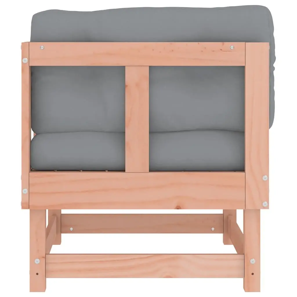 Outdoor Corner Sofas Brown 2 Pieces Solid Wood Modular Sectional Seating with Cushions
