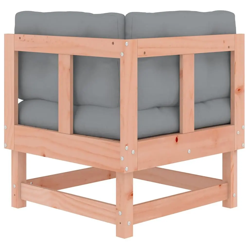 Outdoor Corner Sofas Brown 2 Pieces Solid Wood Modular Sectional Seating with Cushions