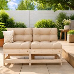 Outdoor Middle Sofa with Pine Frame