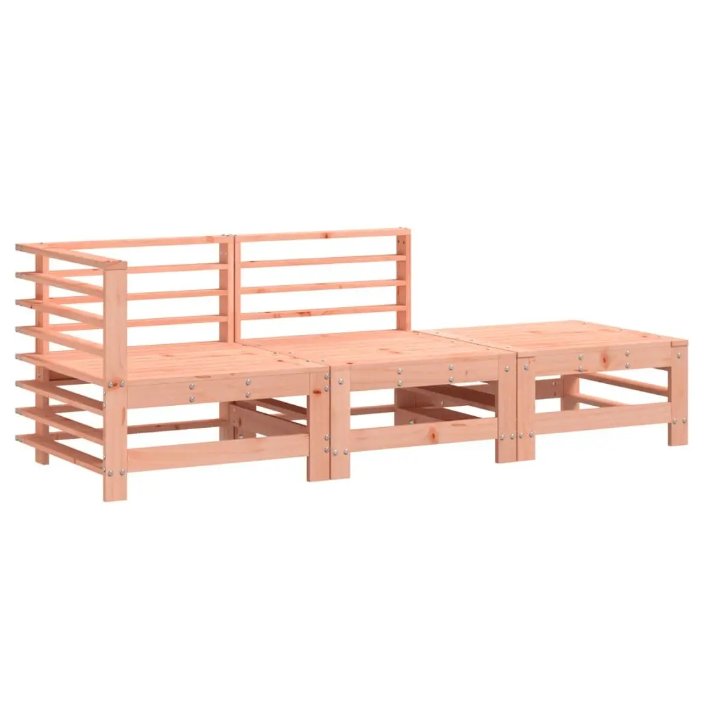 3 Piece Garden Lounge Set Solid Wood Outdoor Sectional Slatted Patio Furniture
