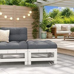 Concise Garden Footstool with Cushion for Outdoor Use