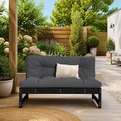 Black Modular Middle Sofa Section for Your Garden