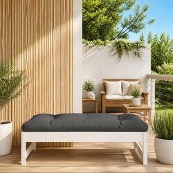Concise Outdoor Garden Footstool in White