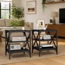Sleek and Modern End Tables - 2 Black Tables for Your Home