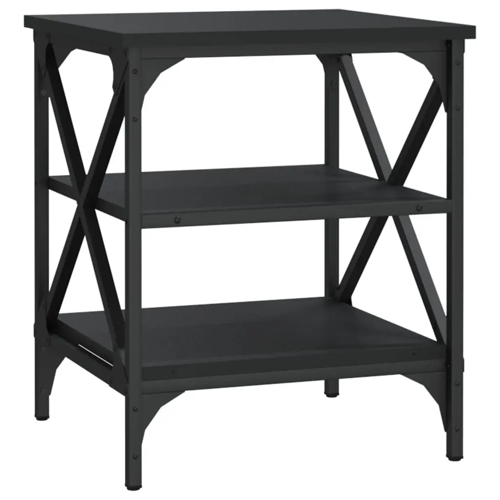 End Tables Black 40x42x50cm Industrial Style Storage Side Tables