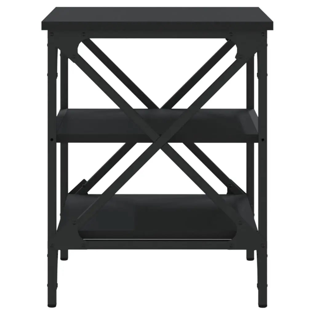 End Tables Black 40x42x50cm Industrial Style Storage Side Tables