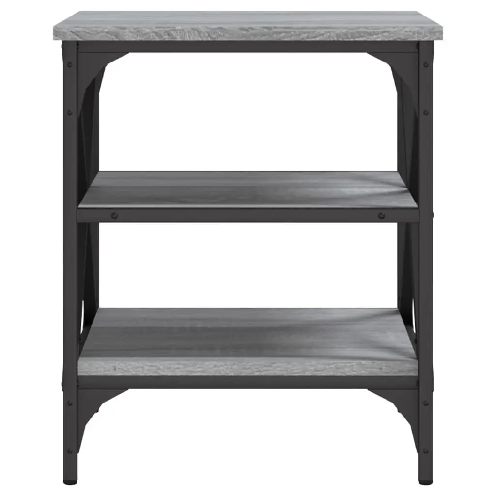 End Tables Grey 2 Piece Engineered Wood Side Table Storage Accent Furniture