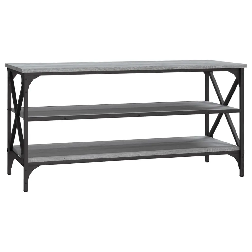 Industrial Style TV Cabinet Grey Engineered Wood Media Storage Unit 100x40x50 cm