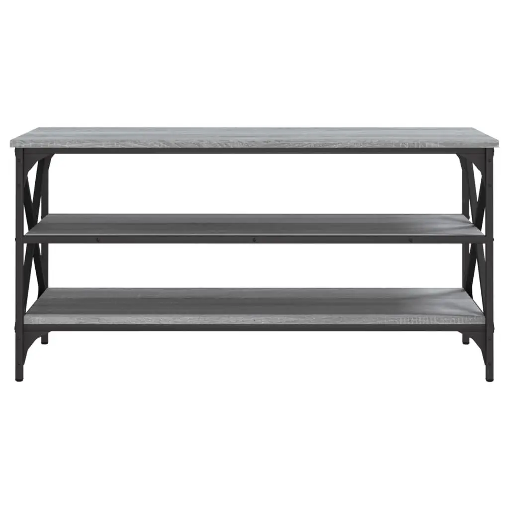 Industrial Style TV Cabinet Grey Engineered Wood Media Storage Unit 100x40x50 cm