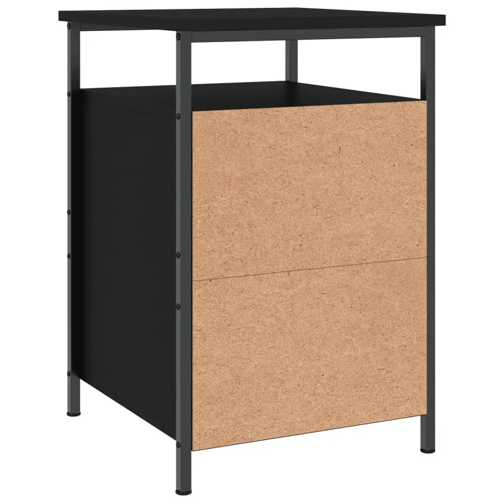 Bedside Cabinet Black 40x42x60cm Storage Table Bedroom Furniture Compact Design