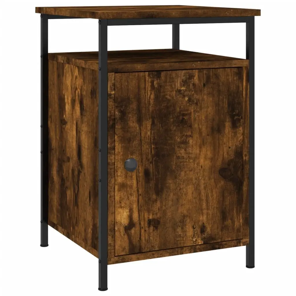Bedside Cabinets Brown Engineered Wood 2 Piece Storage Nightstand Tables