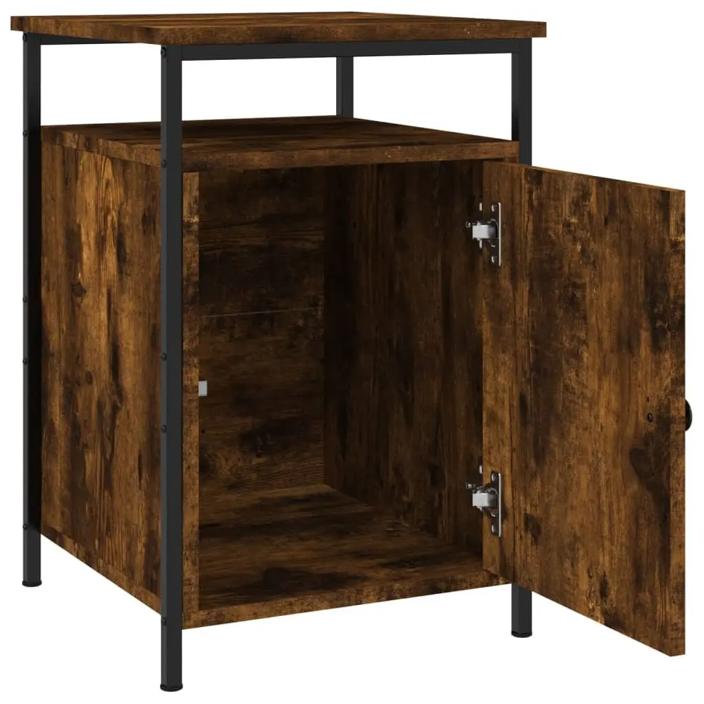Bedside Cabinets Brown Engineered Wood 2 Piece Storage Nightstand Tables