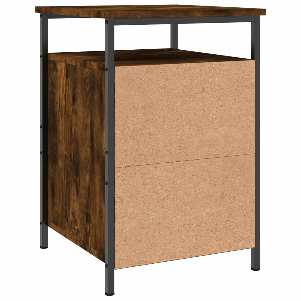 Bedside Cabinets Brown Engineered Wood 2 Piece Storage Nightstand Tables