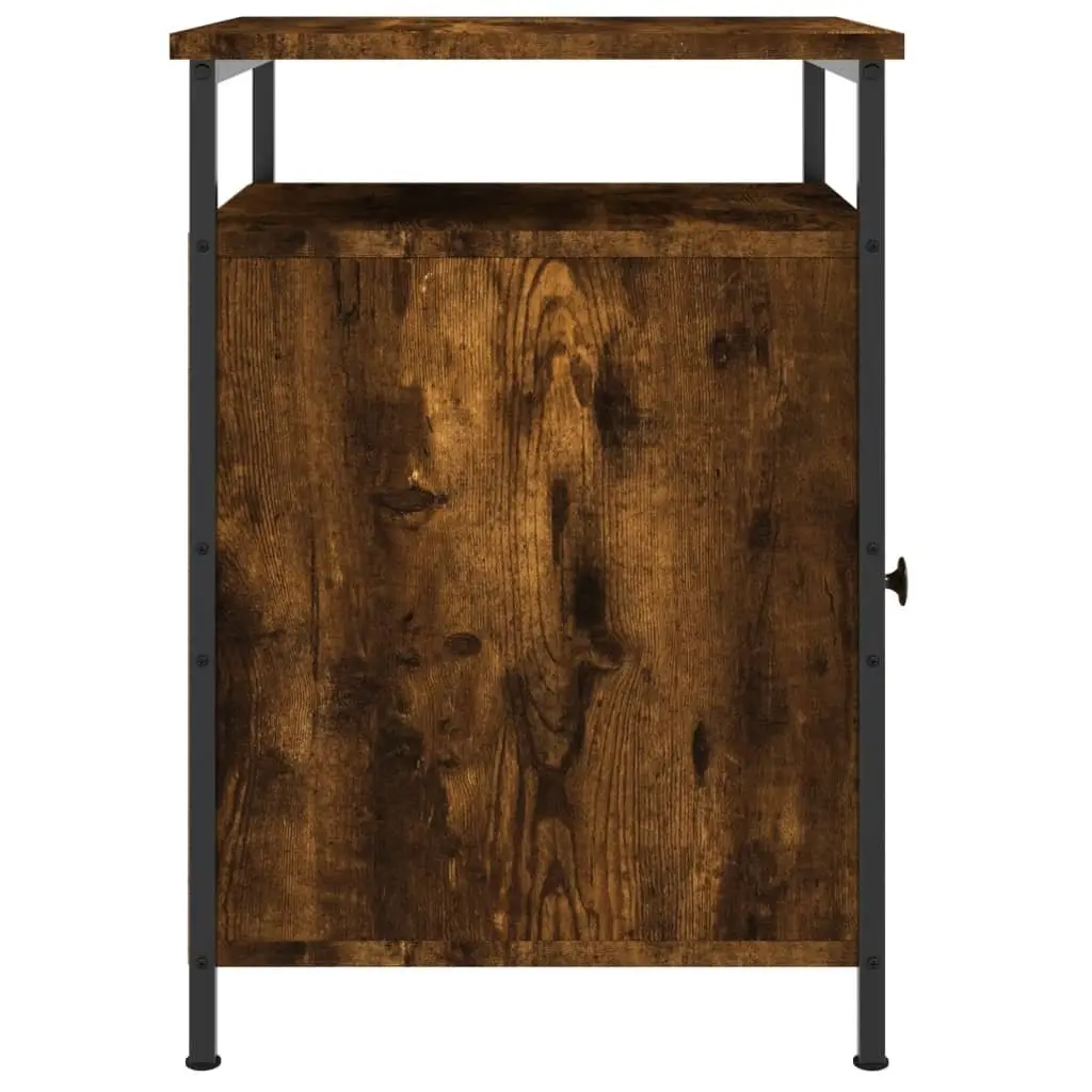 Bedside Cabinets Brown Engineered Wood 2 Piece Storage Nightstand Tables