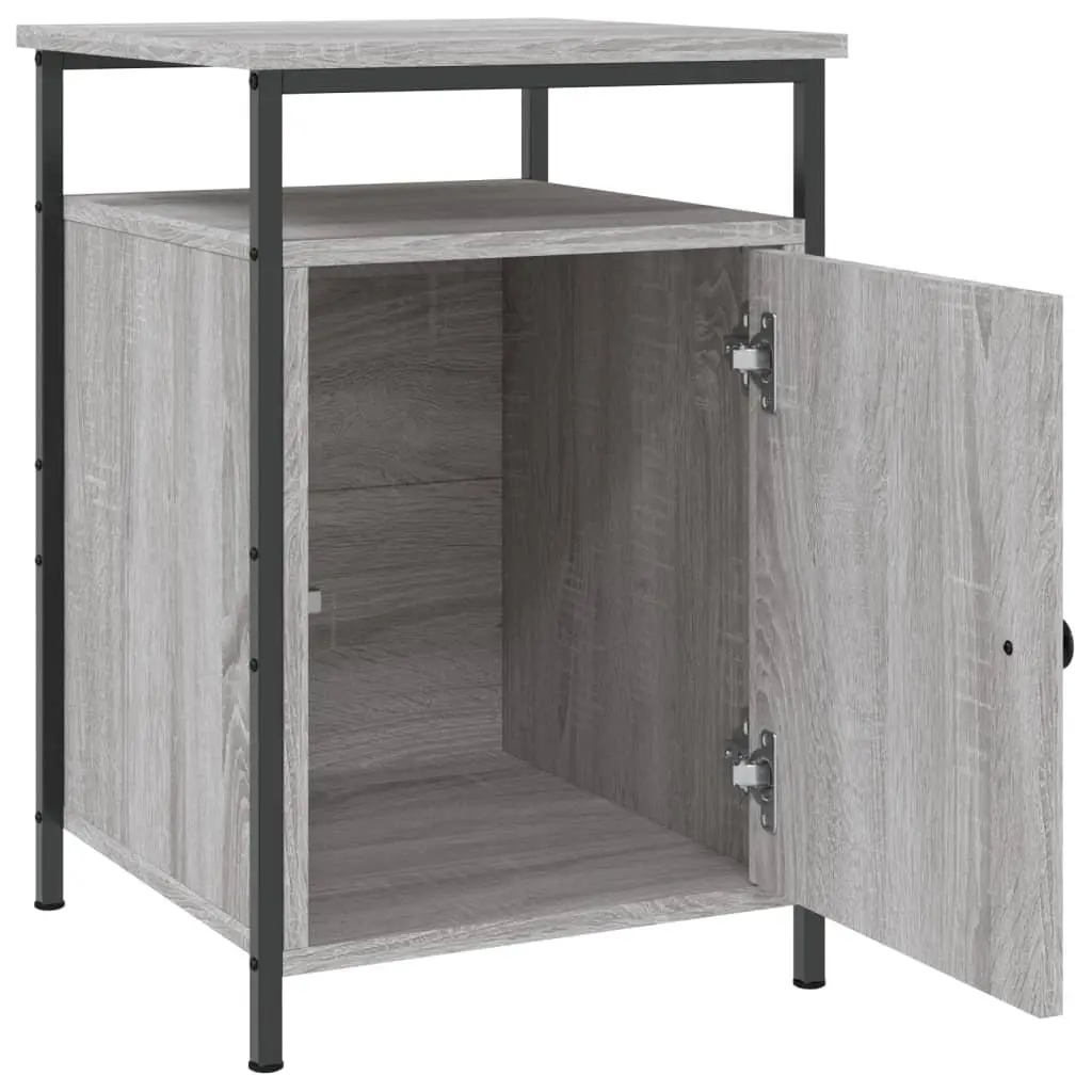Bedside Cabinet Grey Sonoma 40x42x60 cm Engineered Wood Storage Table Bedroom