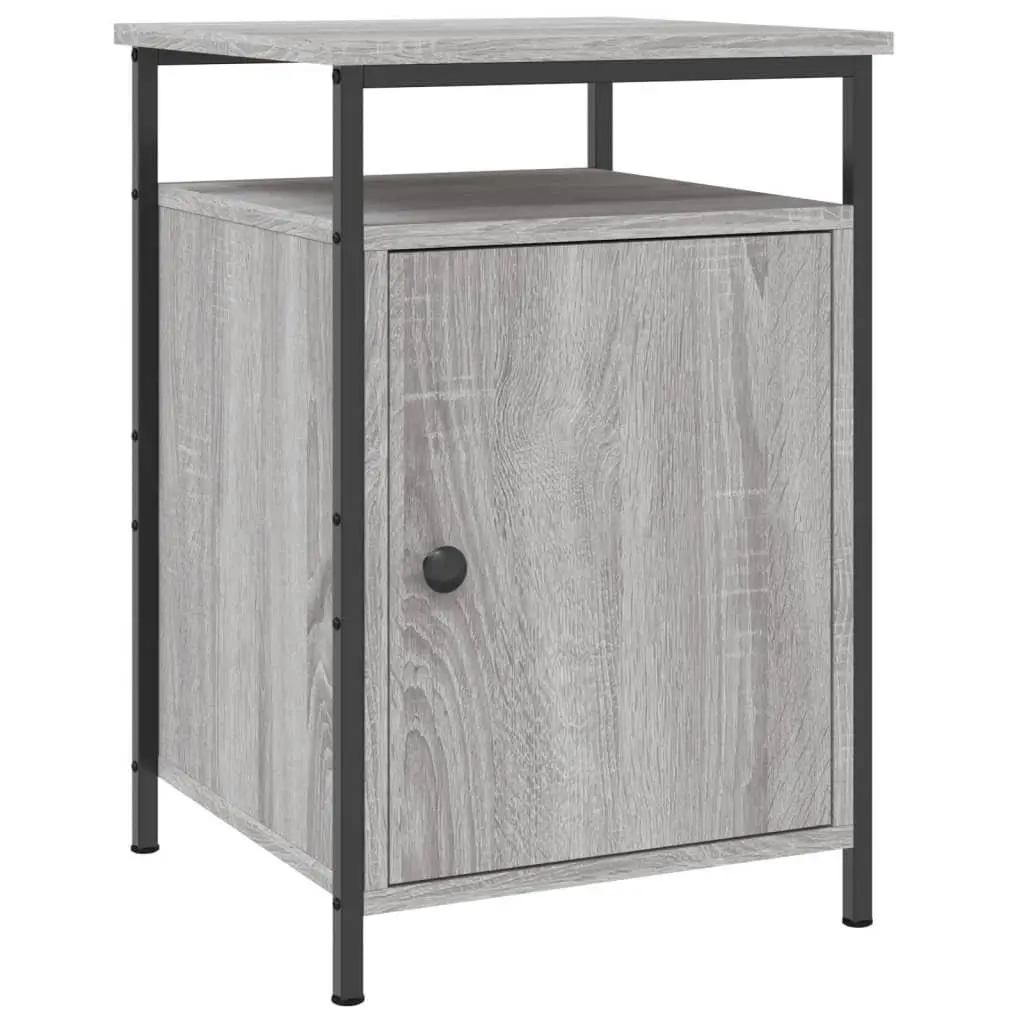Bedside Cabinets Grey Sonoma Engineered Wood 2 Piece Storage Side Tables Bedroom